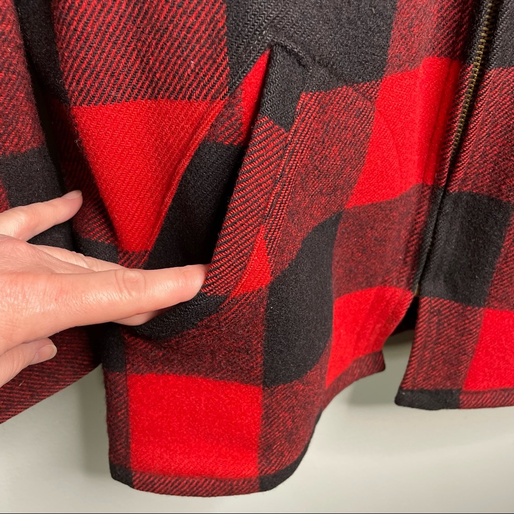 Rare Vintage 1950s Woolrich Buffalo Plaid Wool Unlined Zippered Hunting Coat - Picture 2 of 16